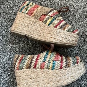 Jeffrey Campbell Tahiti woven size 6 platform espadrilles!